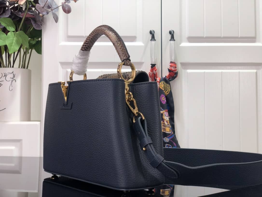 Louis Vuitton Capucines Embroidery Replica Bag Blue M48865 - DEEPREPS