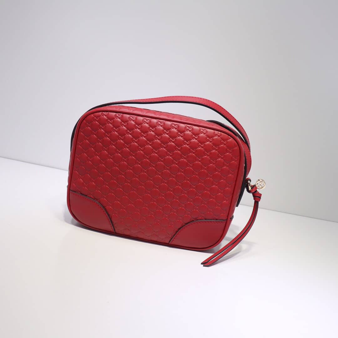 Gucci Bree Guccissima GG Leather Canvas Camera Bag Replica Red 449413 - DEEPREPS