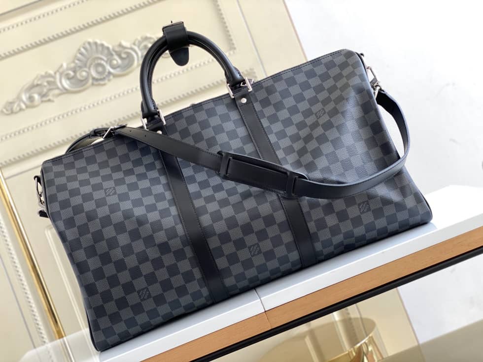 LV Duffle Bag Replica Monogram Keepall Bandouliere 50 Boston Bag Blue M41416 - DEEPREPS