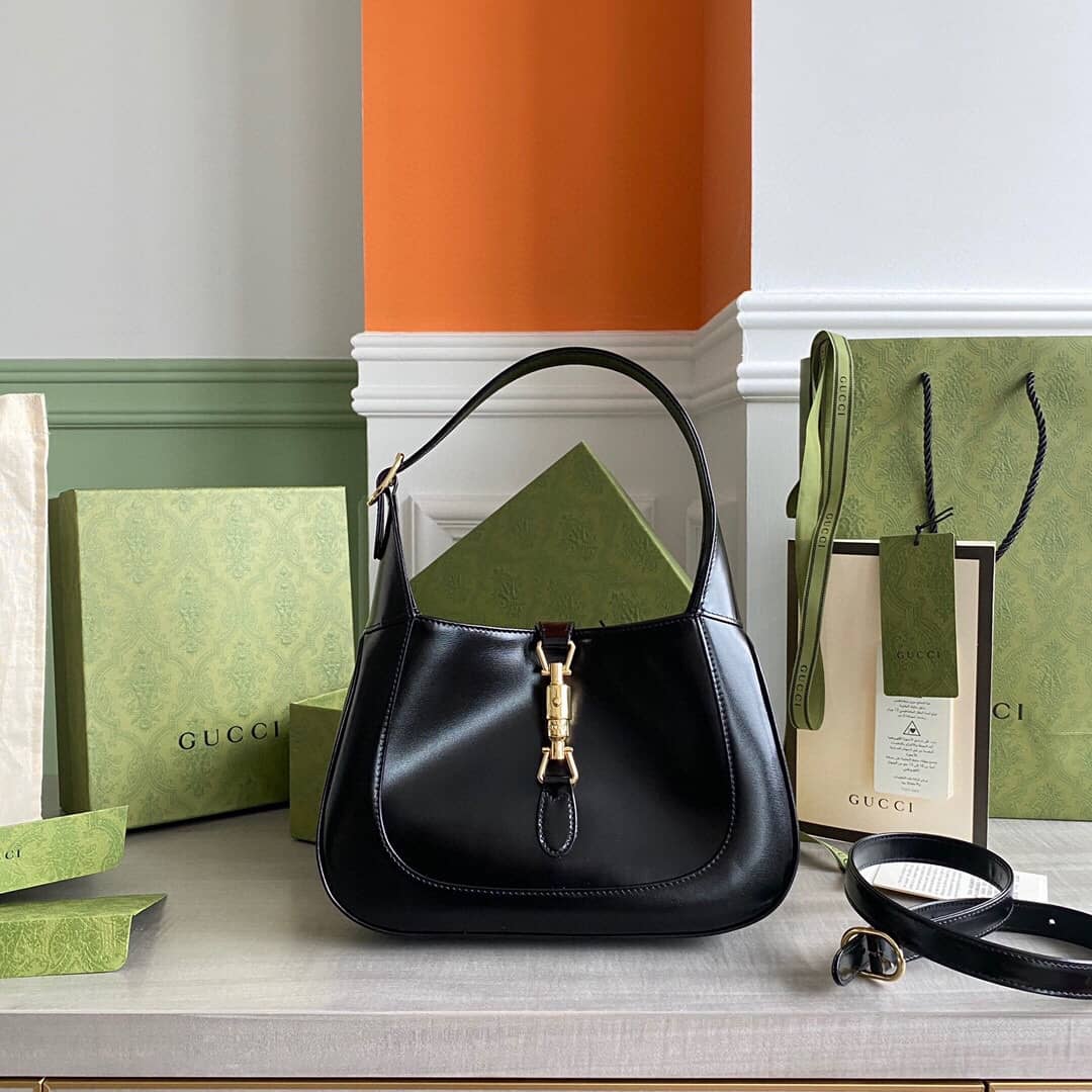 Gucci GG Jackie 1961 Small Hobo Shoulder Bag Replica Black 636709 - DEEPREPS