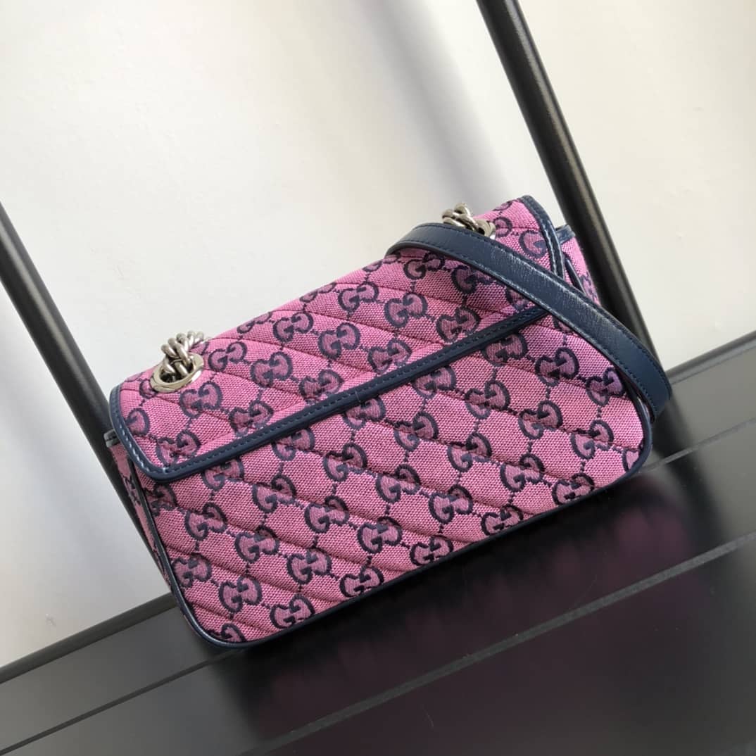 Gucci GG Marmont Mini Matelasse Shoulder Bag Replica Pink 446744 - DEEPREPS