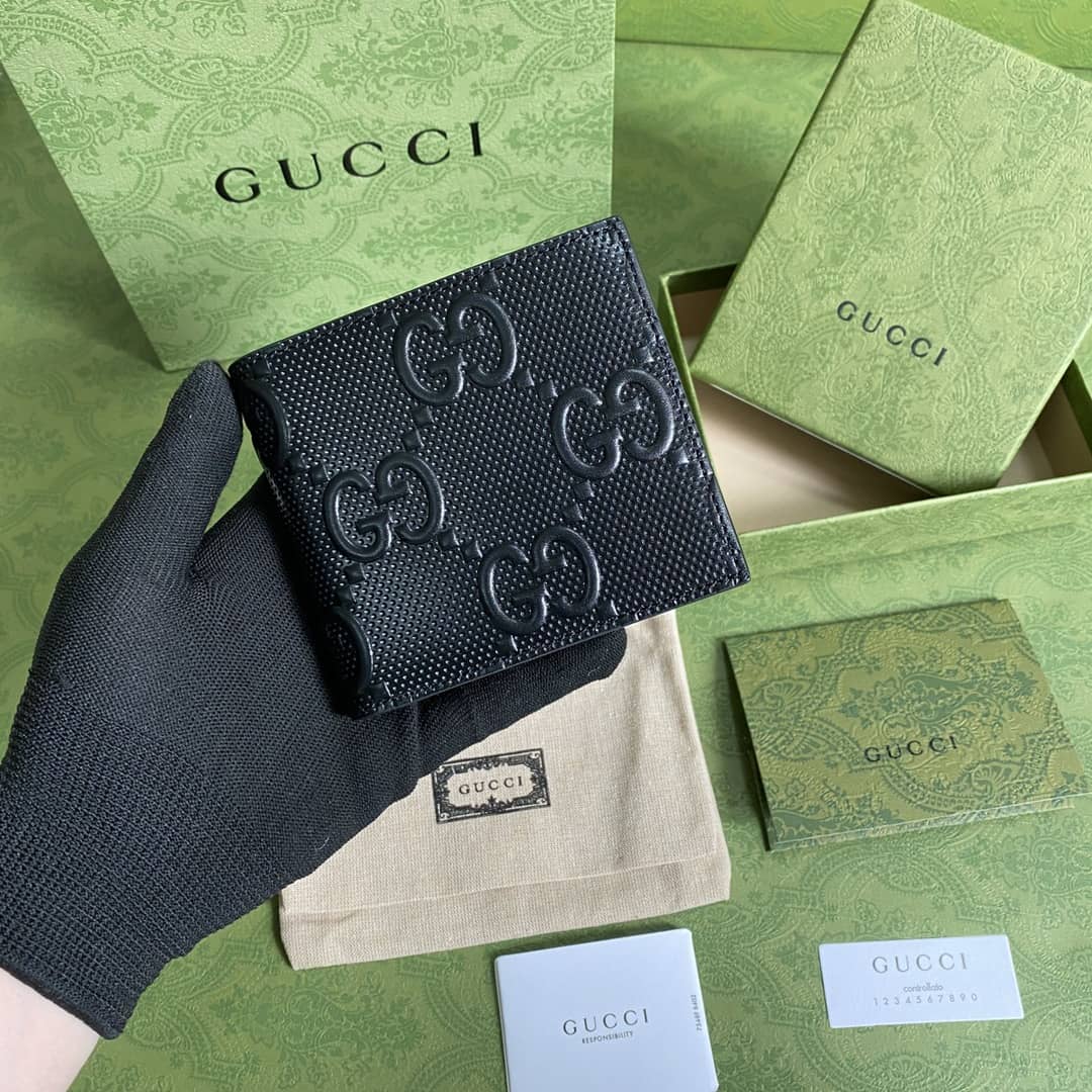 Gucci GG Monogram Leather Folding Wallet Replica 625562 - DEEPREPS