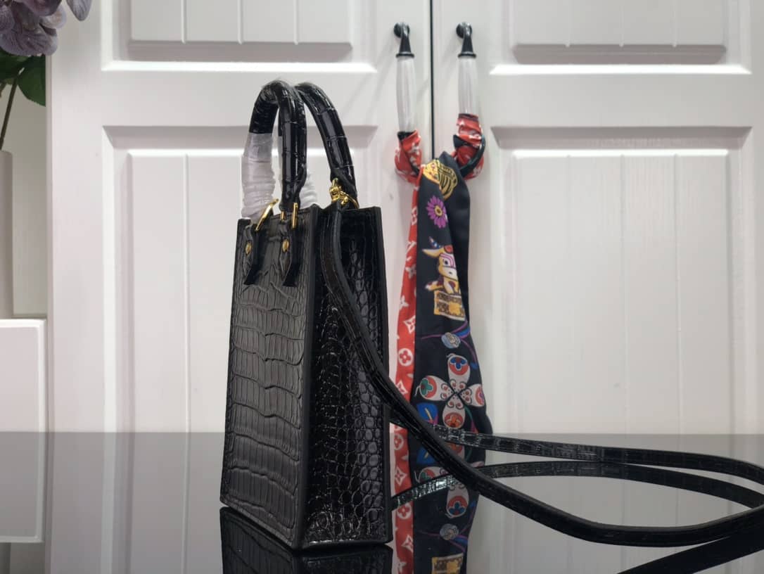 Louis Vuitton Petit Sac Plat Flat Shoulder Bag Replica Black M80169 - DEEPREPS