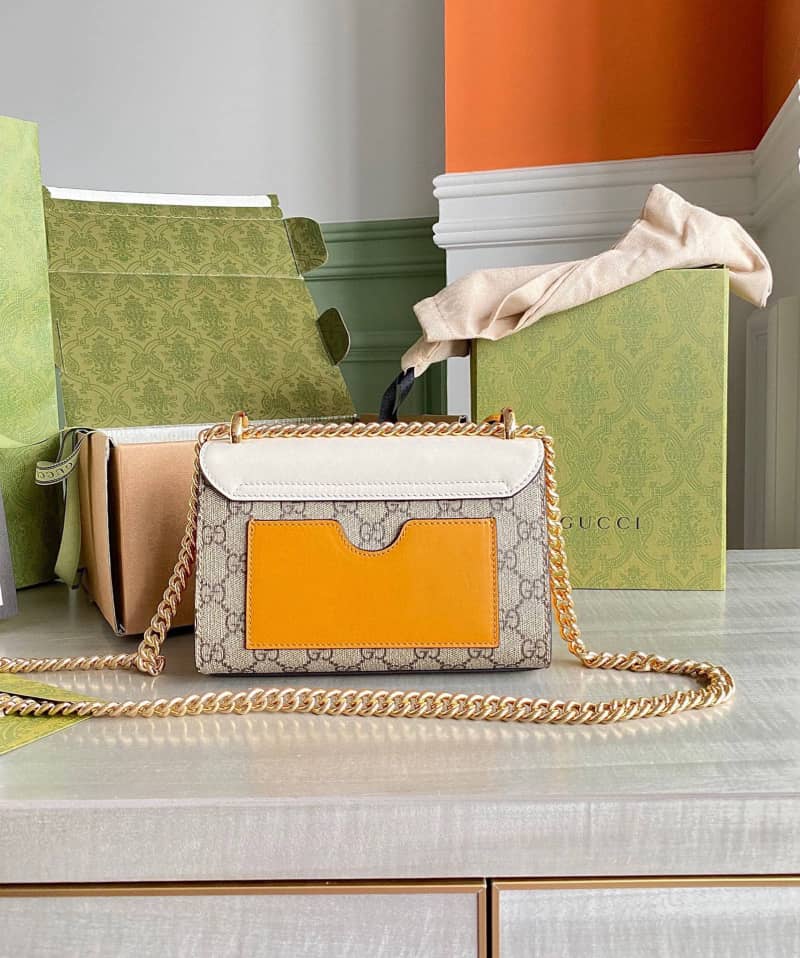 Gucci Padlock Small GG Chain Shoulder Bag Replica White 409487 - DEEPREPS