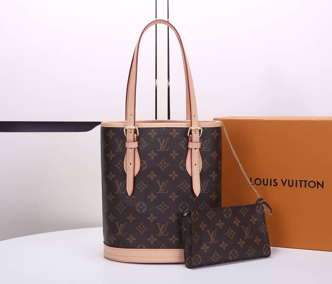 Louis Vuitton Petit PM Monogram Canvas Brown M42238 Replica Bucket Bag - DEEPREPS