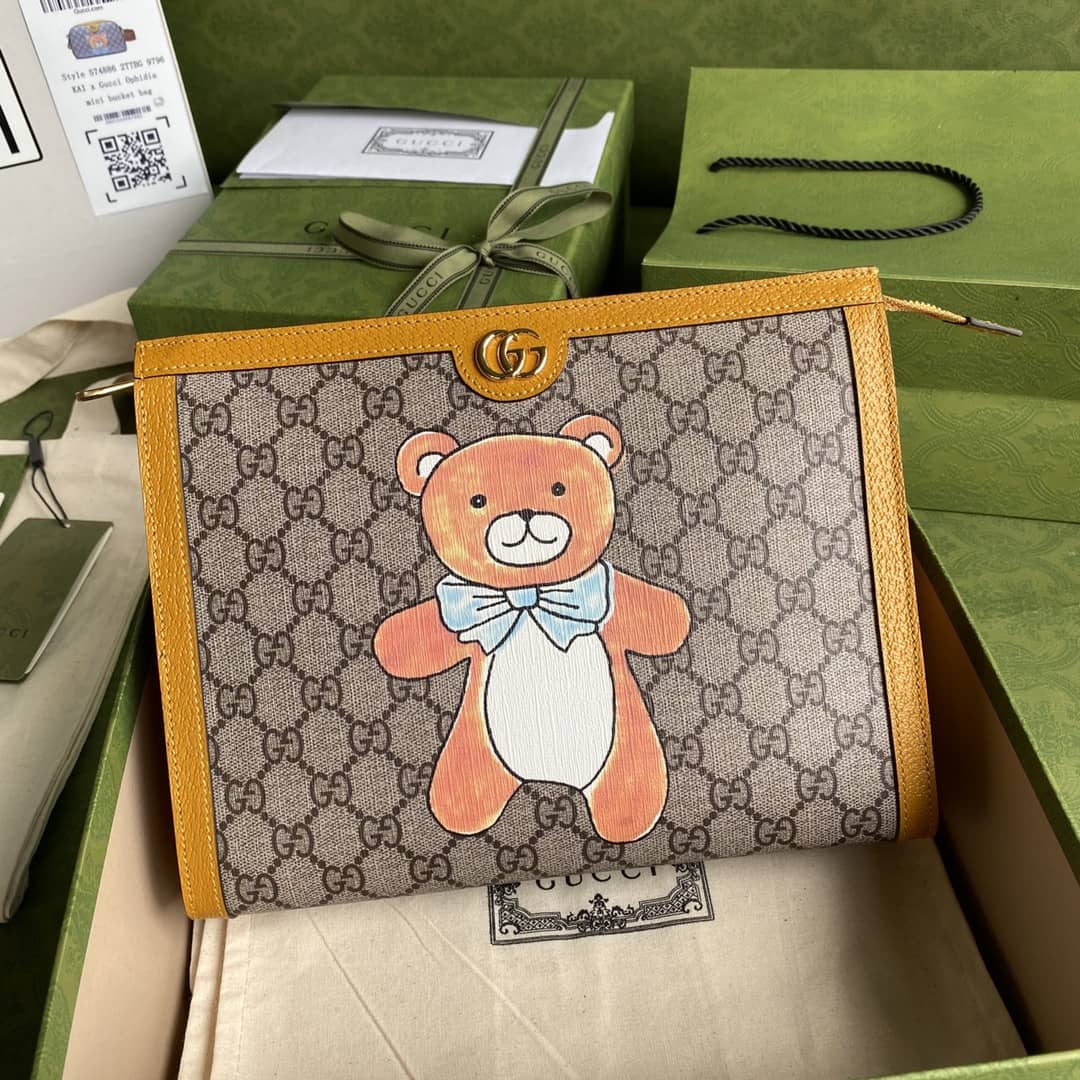 Gucci Kai Supreme Canvas Pouch Replica 660513 - DEEPREPS