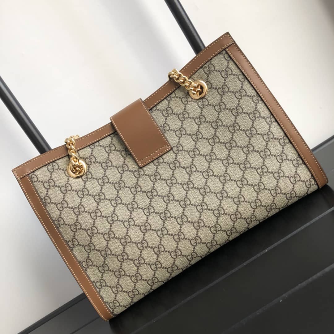 Gucci Padlock Medium GG Supreme Shoulder Bag Replica Brown 479197 - DEEPREPS