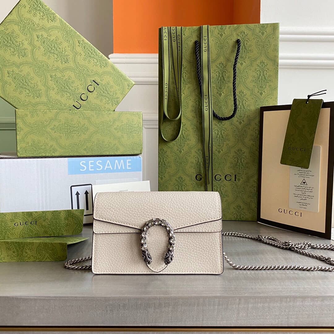 Gucci Dionysus GG Supreme Super Mini Bag Replica White 476432 - DEEPREPS