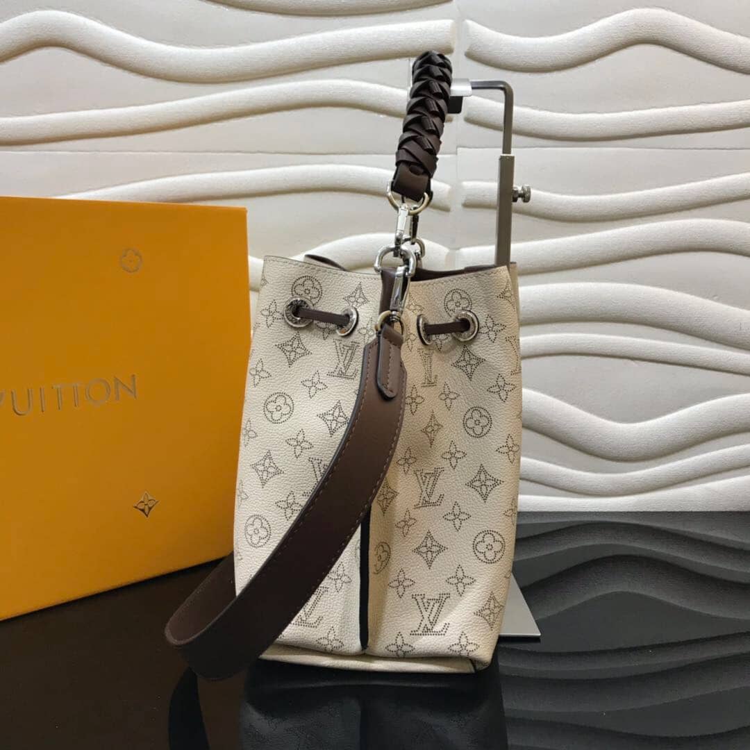 Louis Vuitton Mahina Muria Replica Handbag Beige White M55801 - DEEPREPS