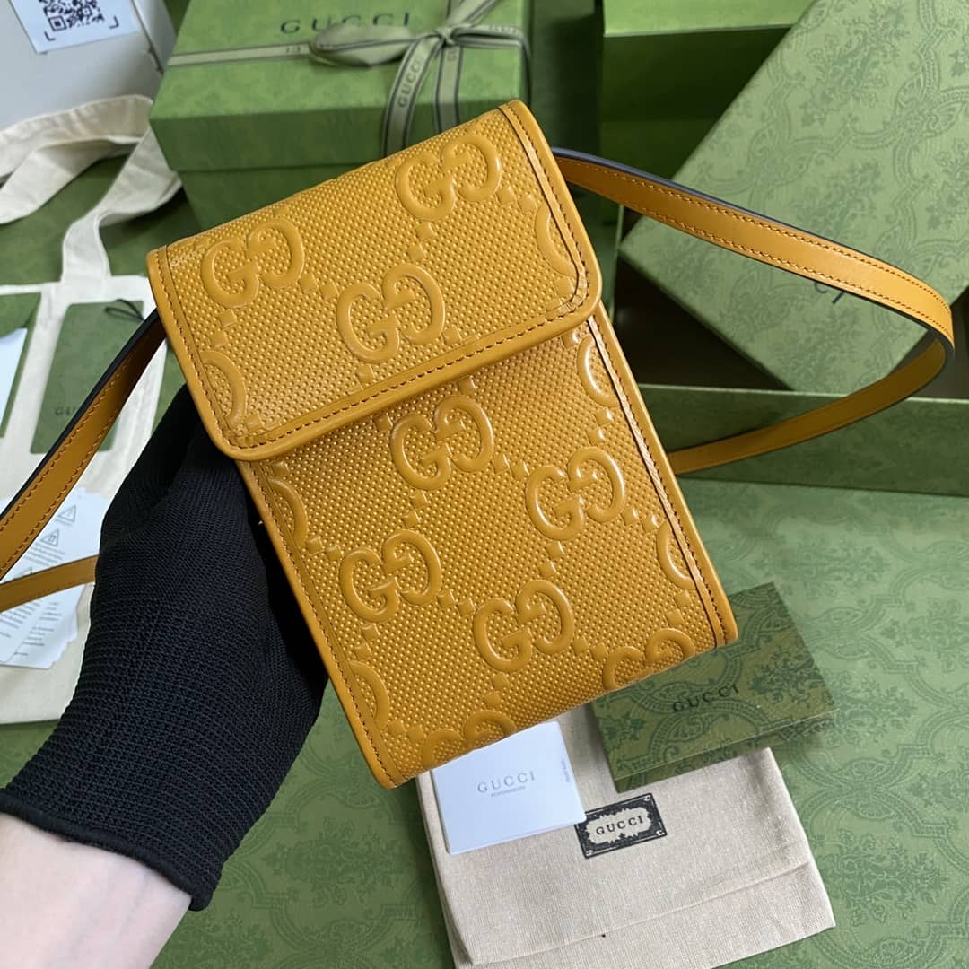 Gucci GG Embossed Mini Phone Bag Replica 625571 - DEEPREPS