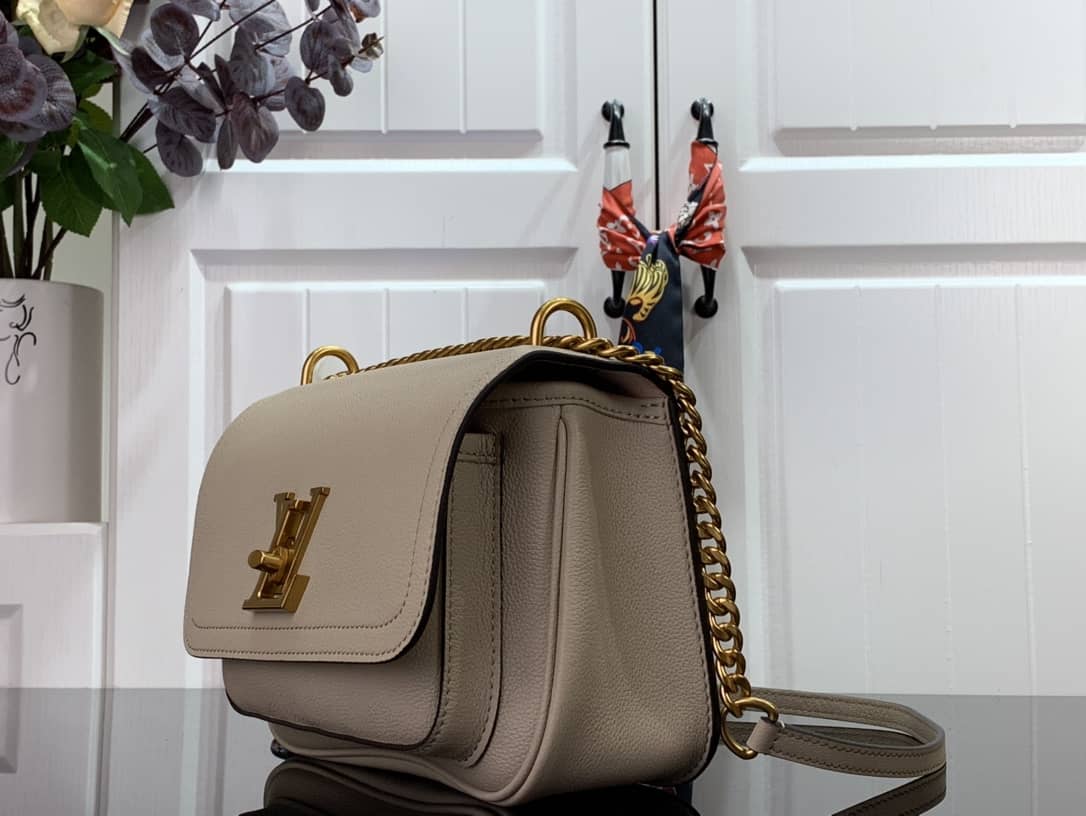 Louis Vuitton Lockme Chain PM Replica Handbag Beige M57073 - DEEPREPS