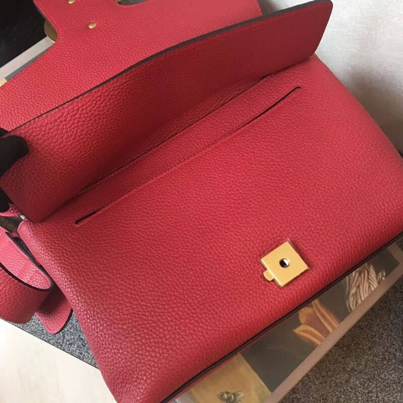 Gucci GG Marmont Leather Shoulder Bag Replica Red 401173 - DEEPREPS