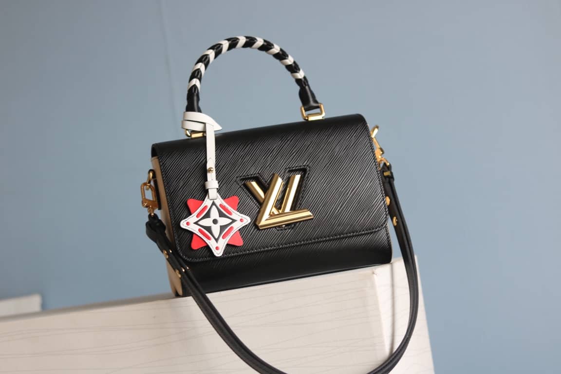 Louis Vuitton Textured Epi Leather Twist Series Bag Black - DEEPREPS