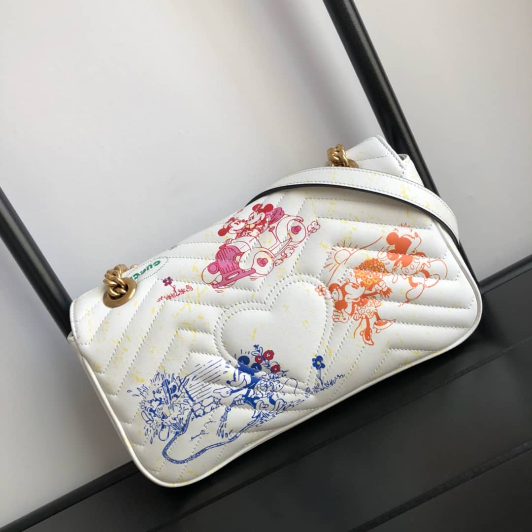 Gucci GG Marmont Matelasse Shoulder Bag Replica White 443497 - DEEPREPS
