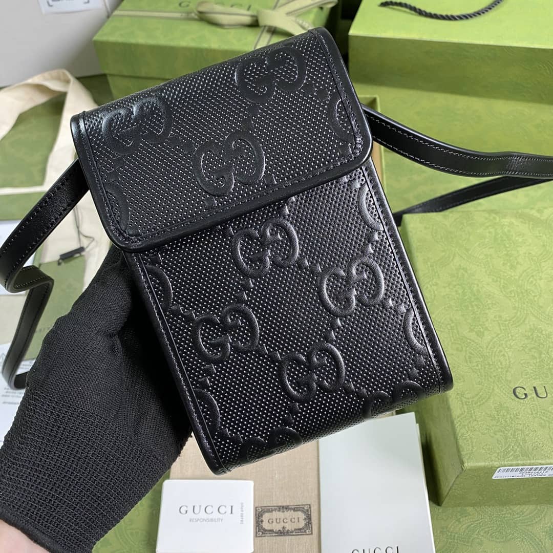 Gucci GG Embossed Mini Phone Bag Replica 625571 - DEEPREPS