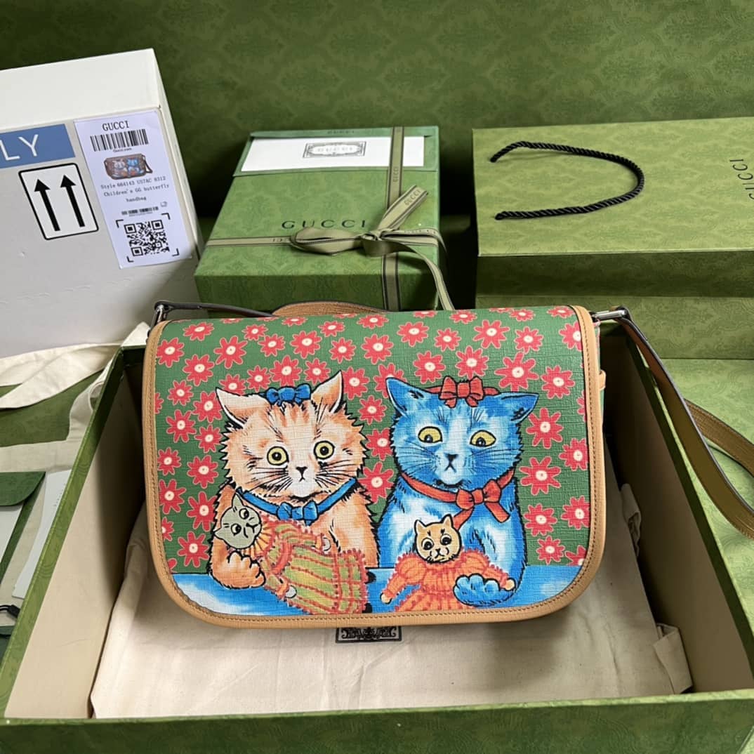 Gucci Children Cat Print 664143 Replica Messenger Bag - DEEPREPS