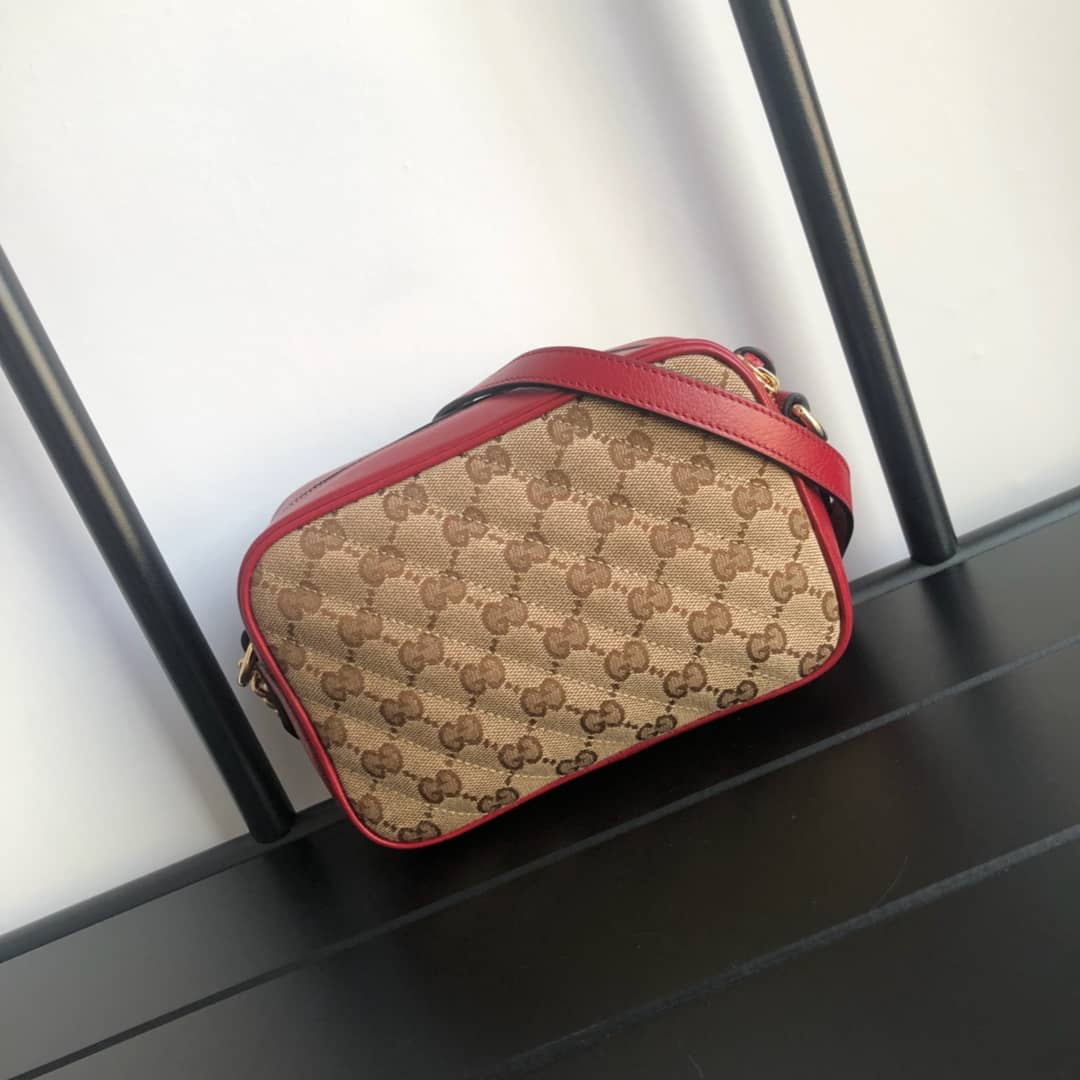 Gucci GG Marmont Matelassé Mini Bag Replica Brown 448065 - DEEPREPS