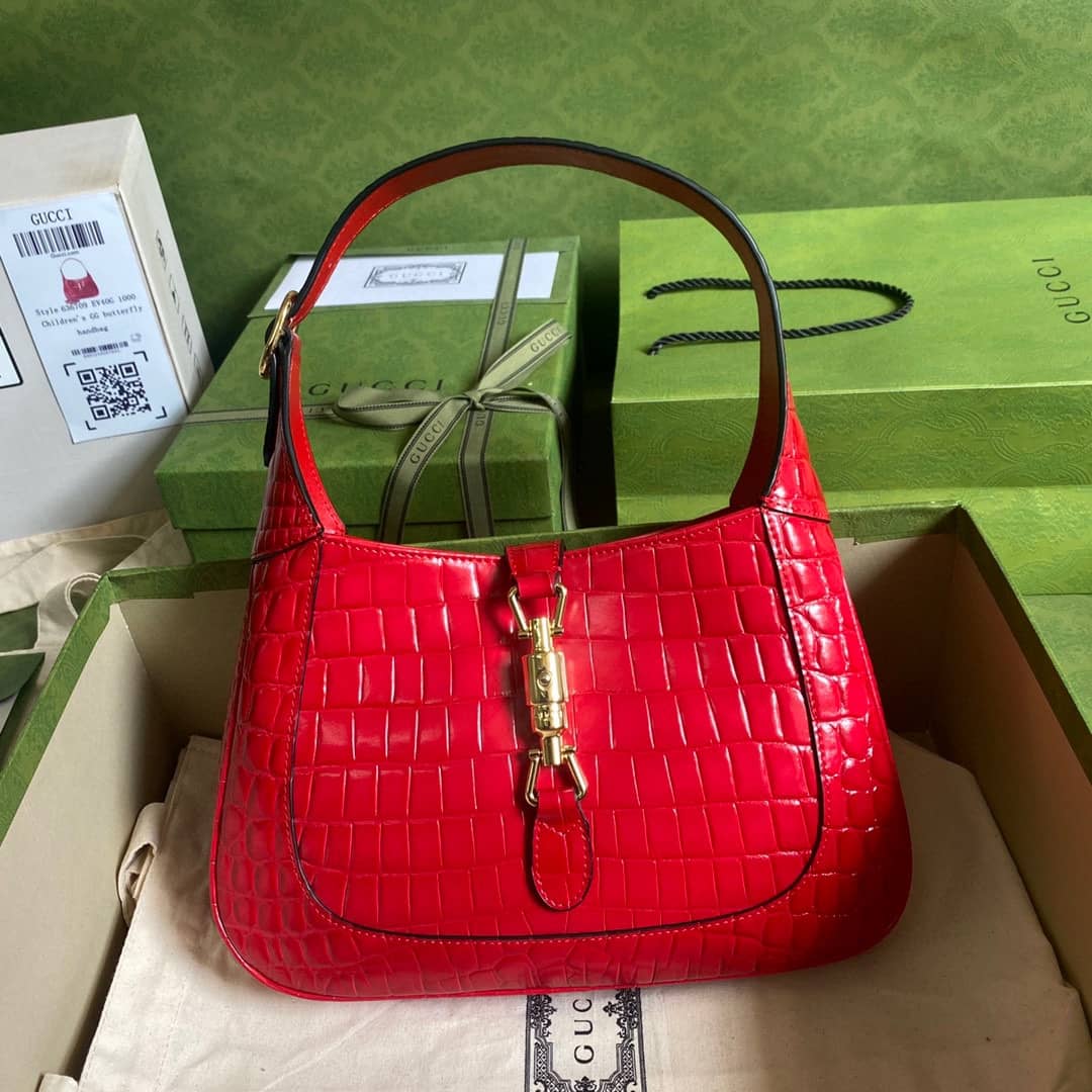 Gucci GG Jackie 1961 Small Hobo Shoulder Bag Replica Red 636709 - DEEPREPS