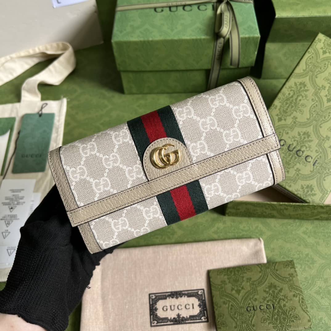 Gucci Ophidia GG Continental Wallet Brown 523153 Replica - DEEPREPS