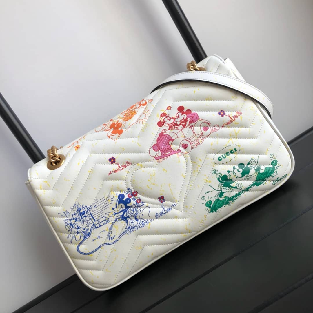 Gucci GG Marmont Matelasse Shoulder Bag Replica White 443497 - DEEPREPS