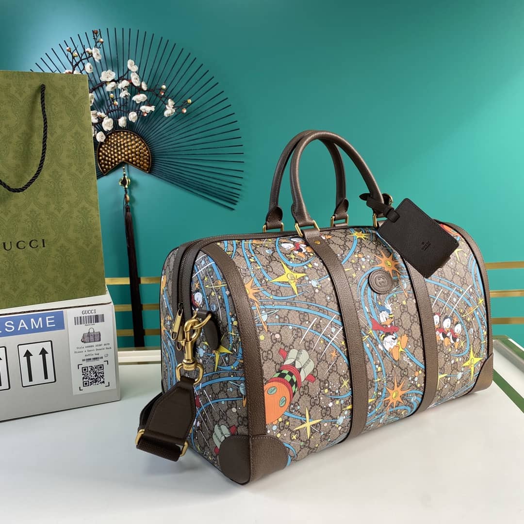 Gucci x Disney Donald Duck Duffle Bag Replica 648085(Cola) - DEEPREPS