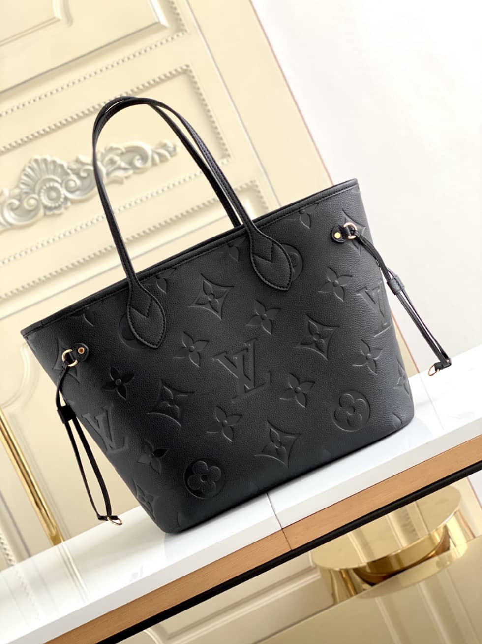 Louis Vuitton Monogram Empreinte Neverfull MM Black M45686 Replica Tote - DEEPREPS
