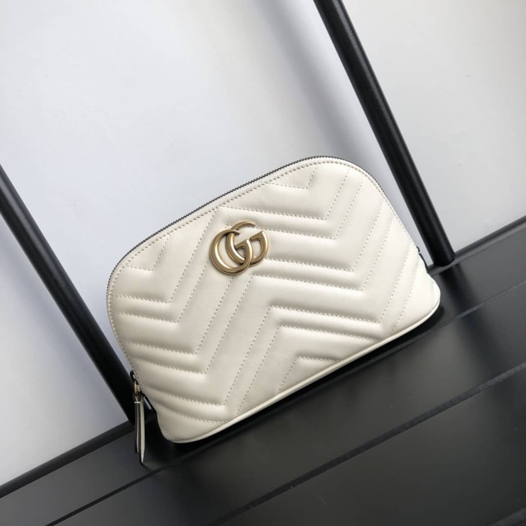 Gucci GG Marmont Quilted Vanity Bag Replica White 625690 - DEEPREPS