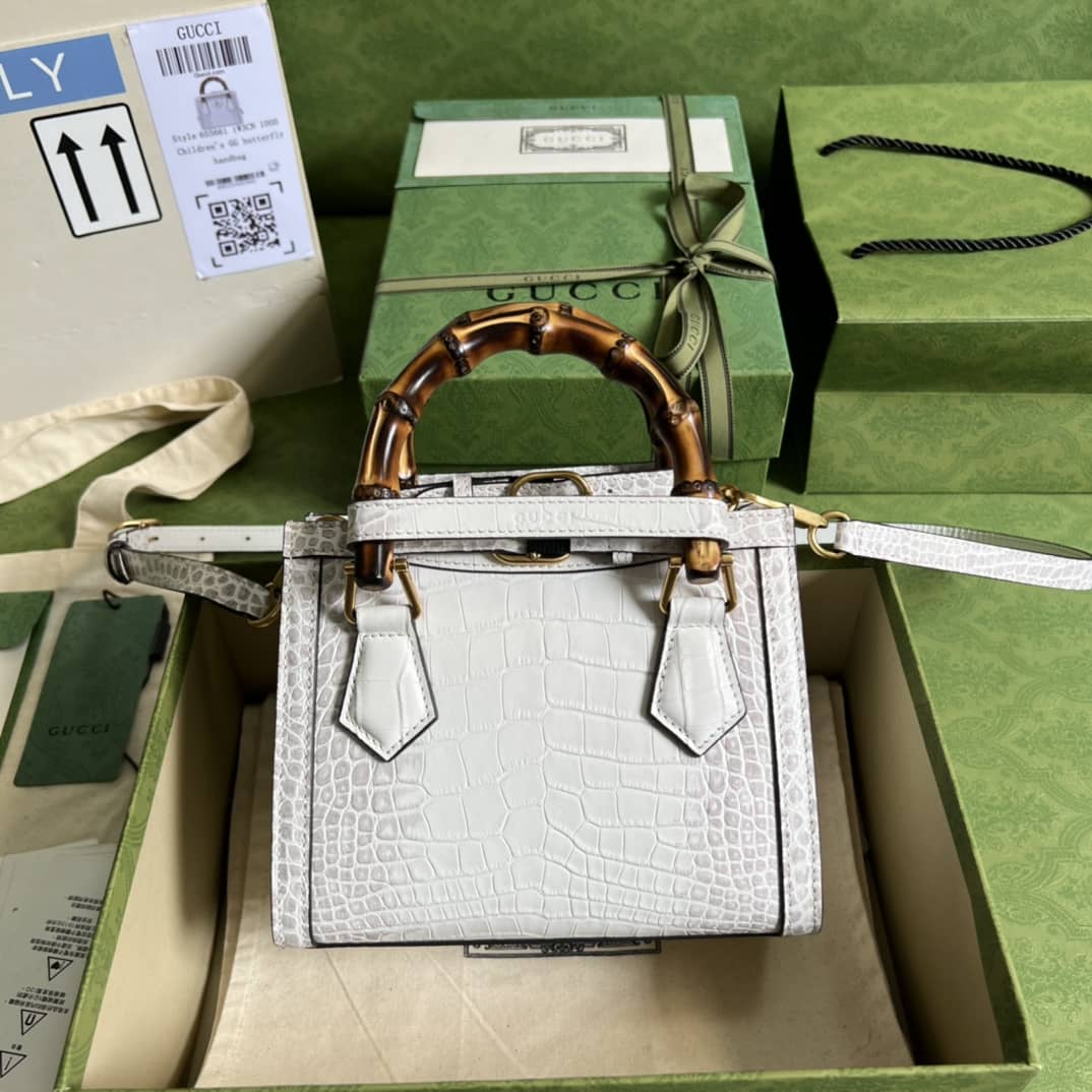 Gucci Diana Mini White Replica Tote Bag 655661 - DEEPREPS