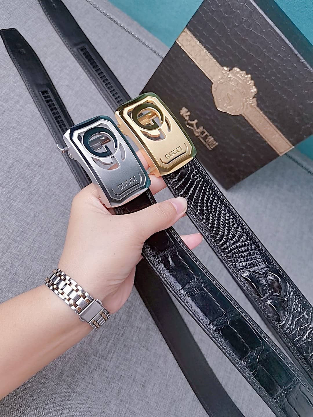 Knockoff Gucci Logo Belt 34mm - DEEPREPS