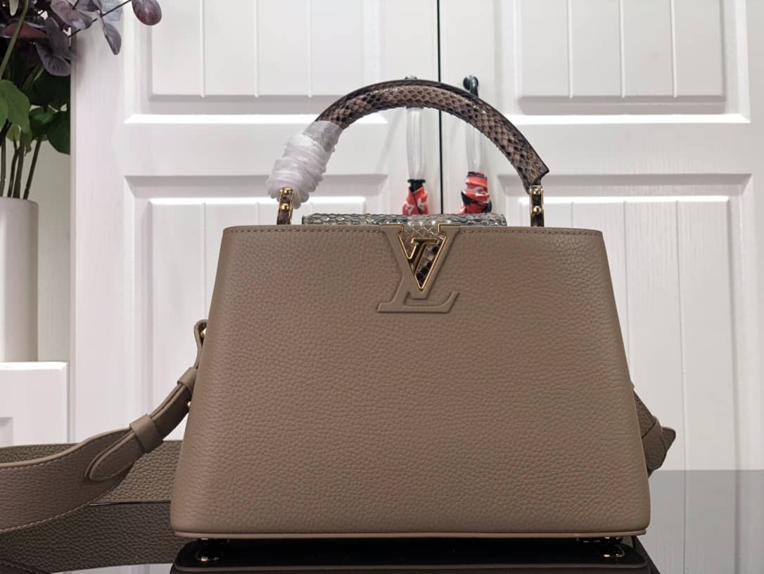 Louis Vuitton Capucines Embroidery Replica Bag Gray M48865 - DEEPREPS