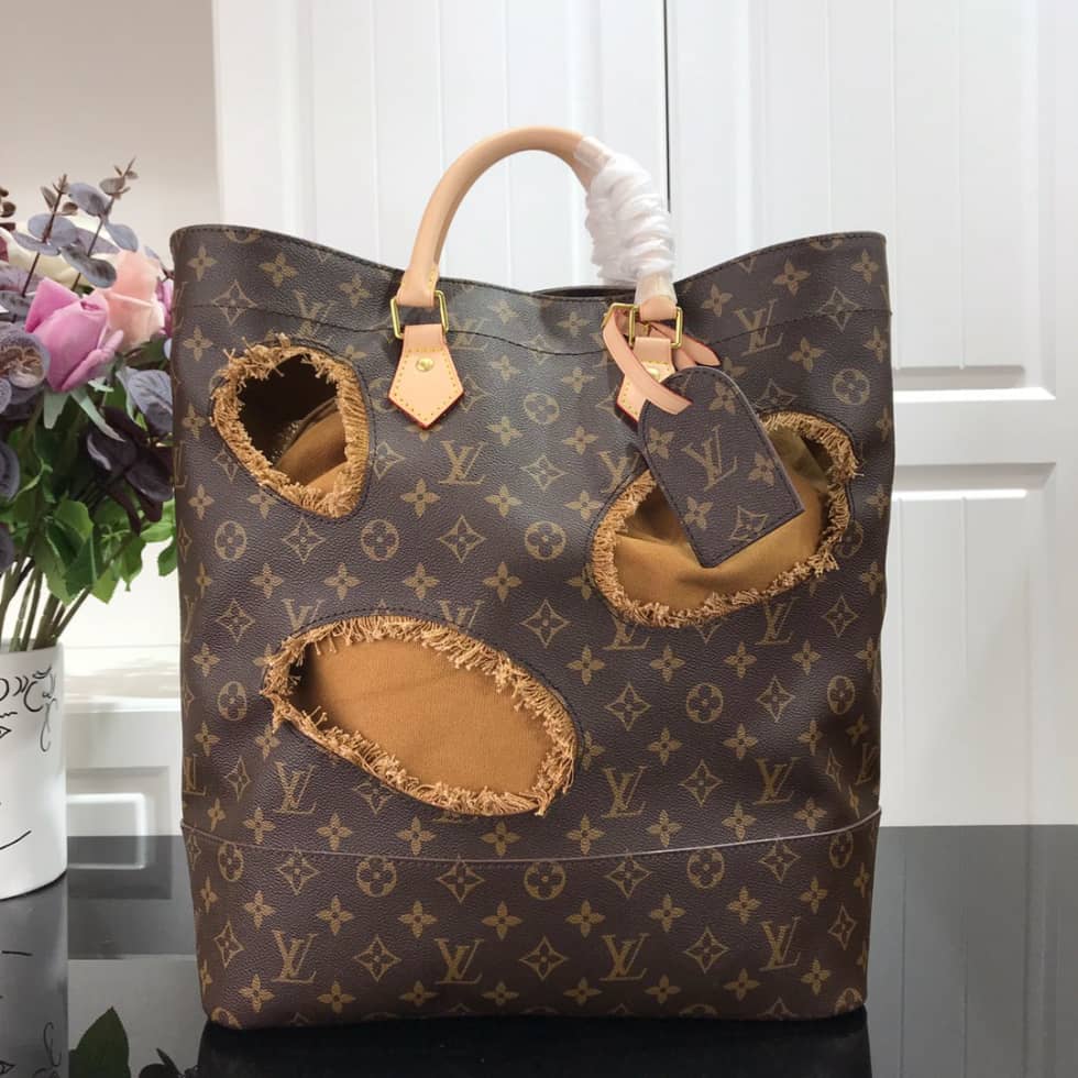 Louis Vuitton Monogram X Comme Des Garons Burned Holes Tote M40011 Replica - DEEPREPS