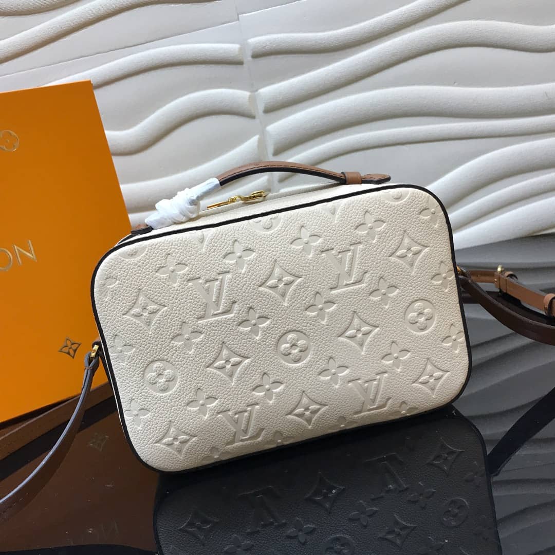 Louis Vuitton Monogram Empreinte Saintonge Replica Bag White M44606 - DEEPREPS