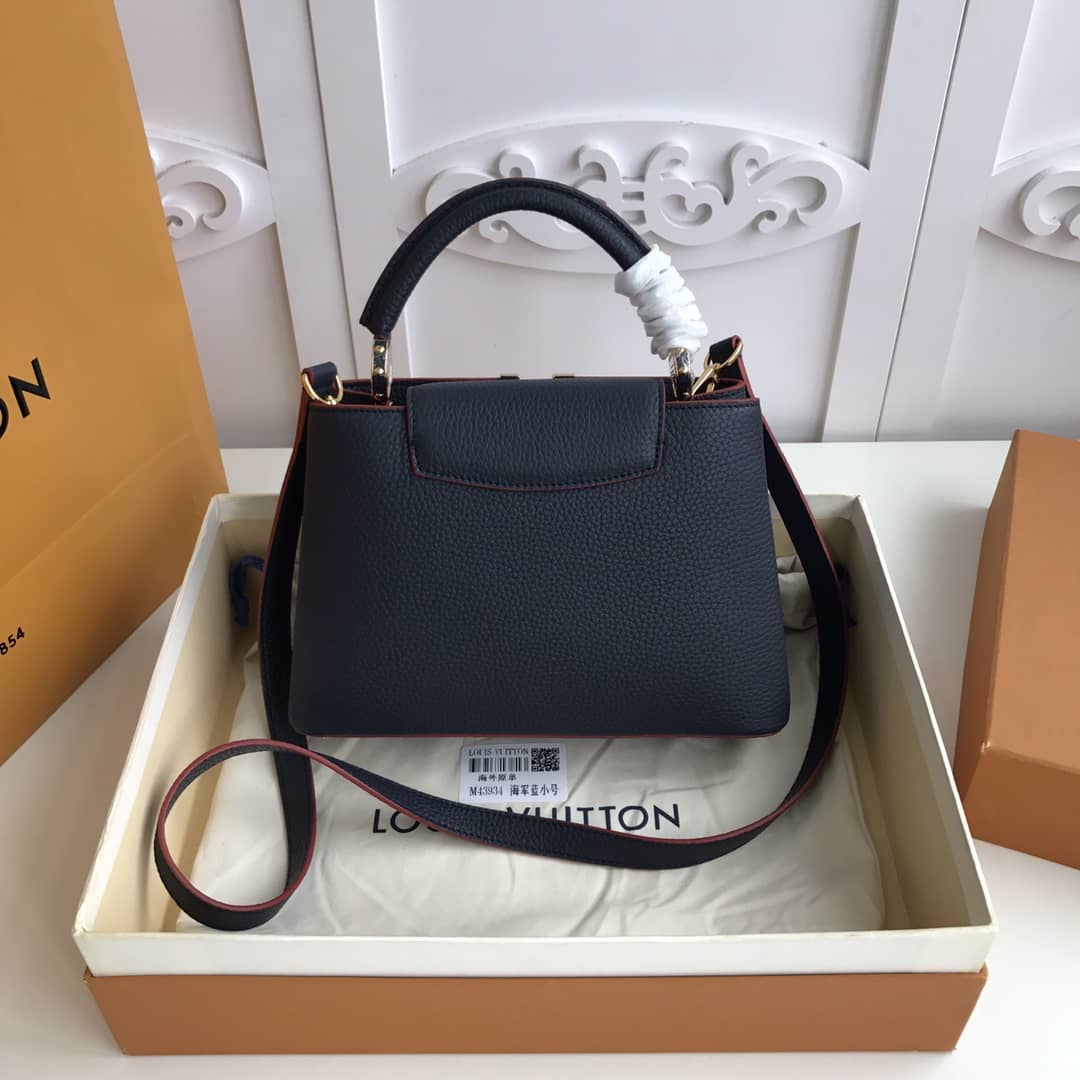 Louis Vuitton Capucines MM 2way Taurillon Leather Shoulder Bag Replica Blue M43934 - DEEPREPS