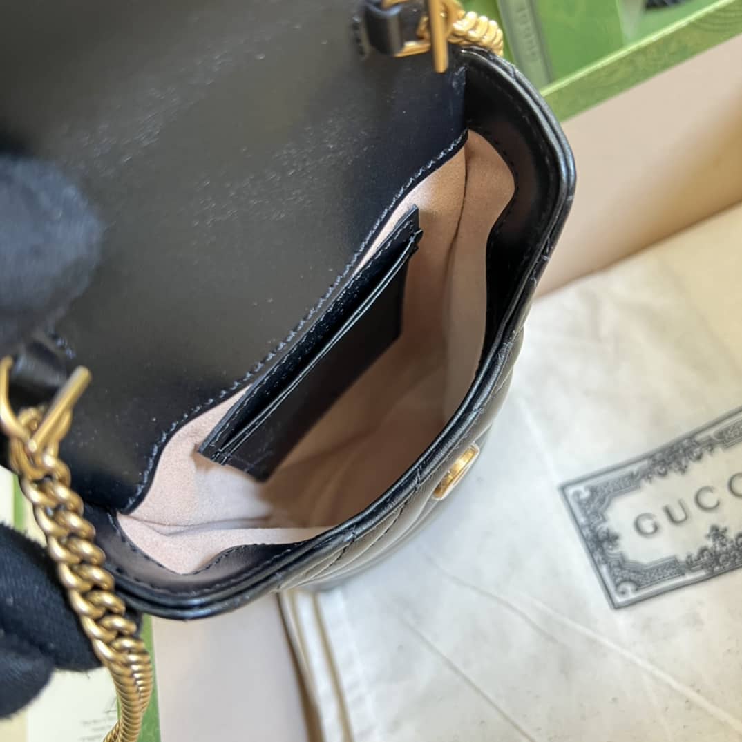Gucci GG Marmont Matelassé Mini Bag Replica 672251 - DEEPREPS