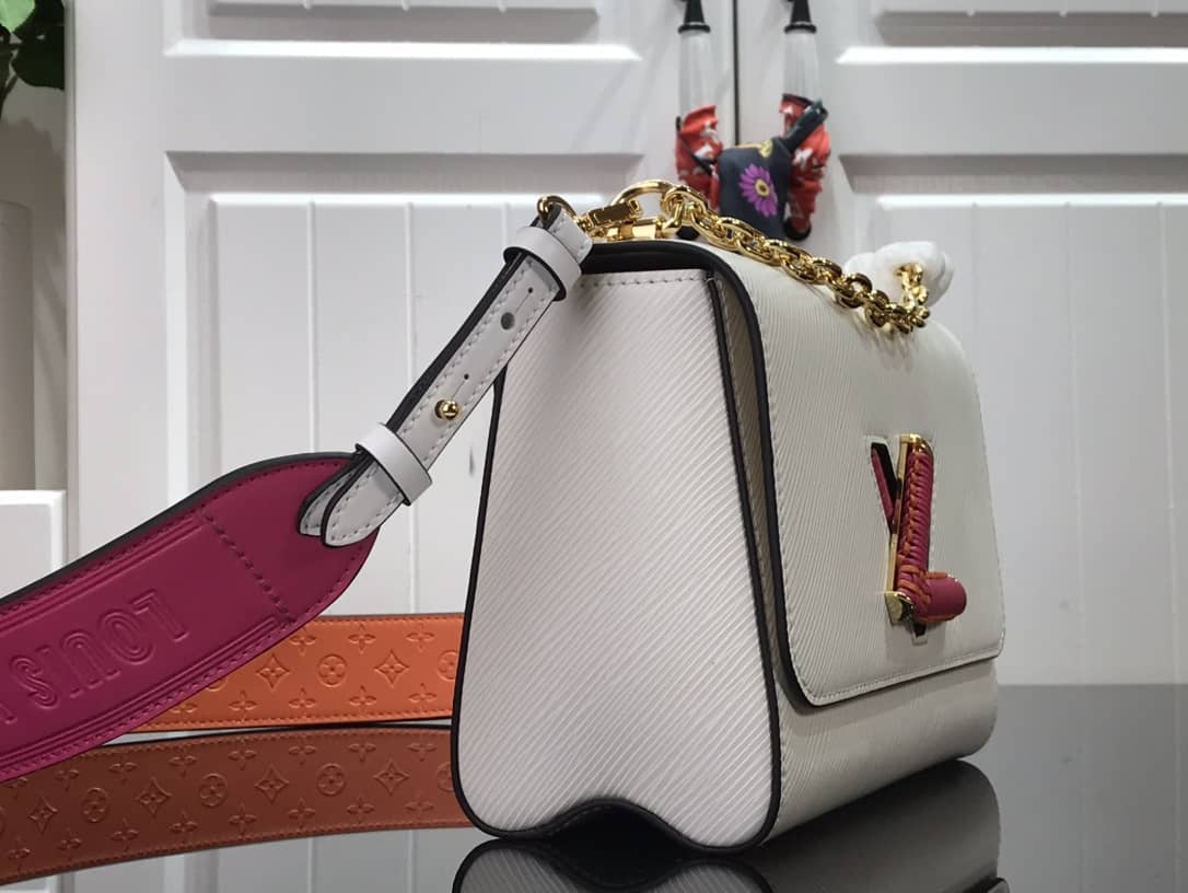 Louis Vuitton Epi leather Twist MM Replica Handbag White M57667 - DEEPREPS