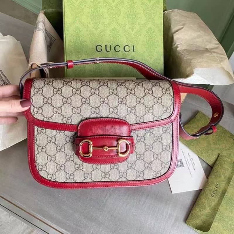 Gucci Horsebit 1955 Shoulder Bag Replica Red 602204 - DEEPREPS