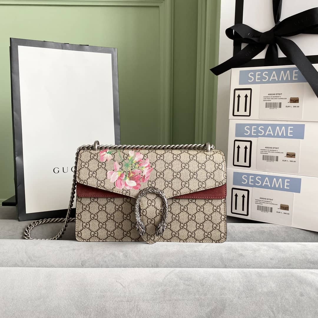Gucci Dionysus Dupe GG Supreme Dionysus Chain Replica Shoulder Bag Brown 400249 - DEEPREPS