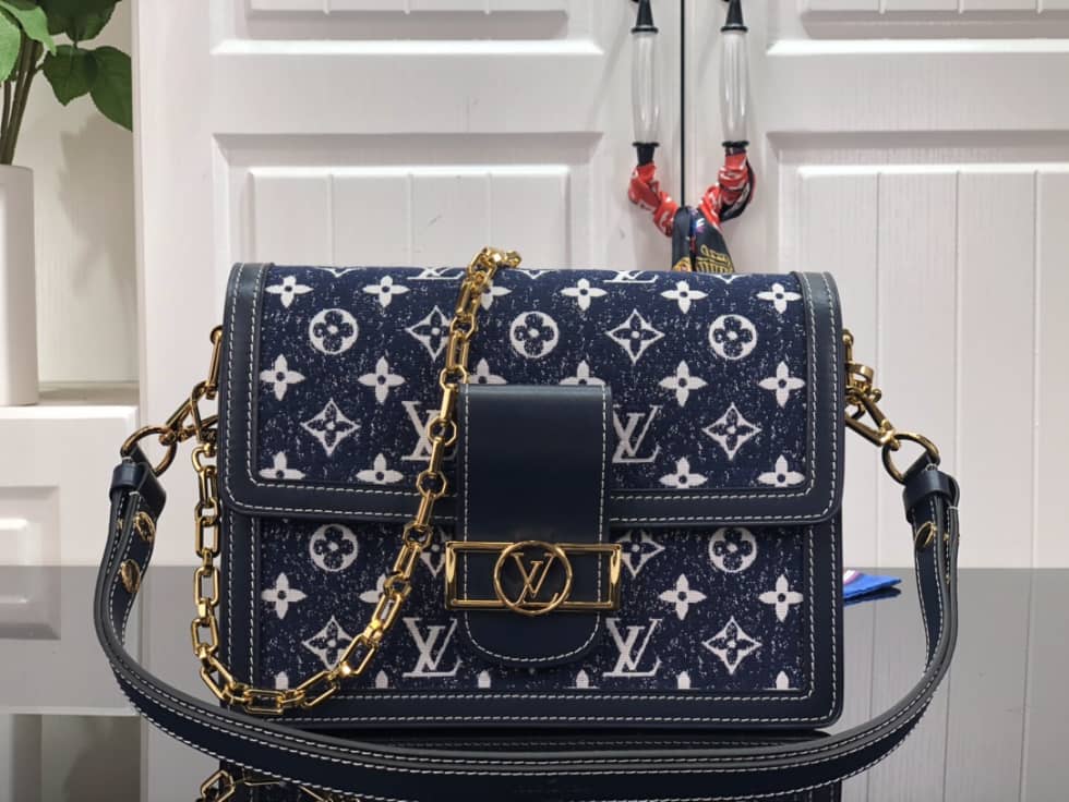 Louis Vuitton Dauphine MM Denim Leather M59631 Replica Shoulder Bag - DEEPREPS