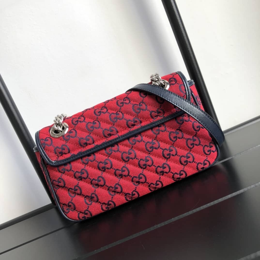 Gucci GG Marmont Mini Matelasse Shoulder Bag Replica Red 446744 - DEEPREPS
