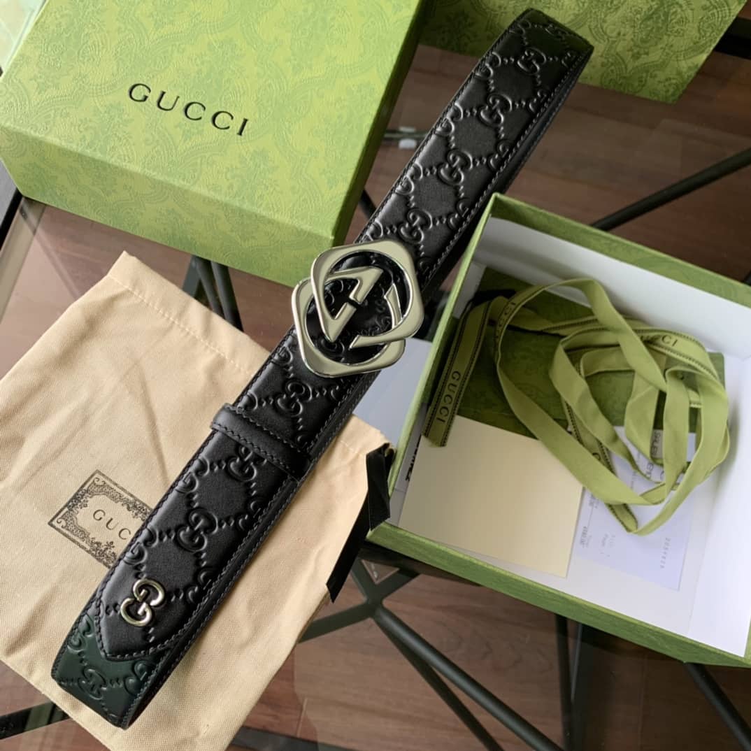 Fake Gucci Logo Belt 38mm - DEEPREPS