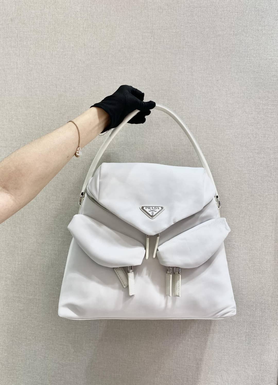 Prada Signaux Nylon Leather Replica Hobo Bag - DEEPREPS