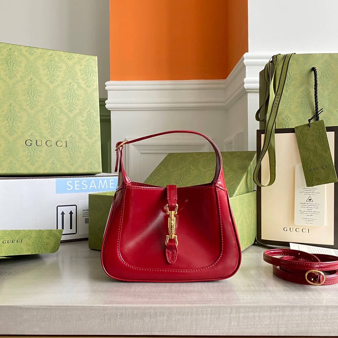 Gucci Jackie 1961 Mini Shoulder Bag Replica Red 637091 - DEEPREPS