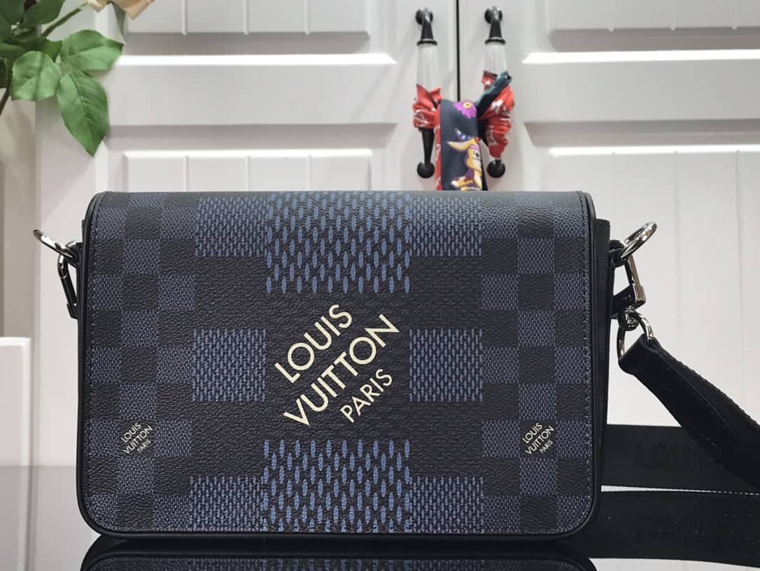 Louis Vuitton Studio Damier Messenger Bag Replica Blue N50013 - DEEPREPS