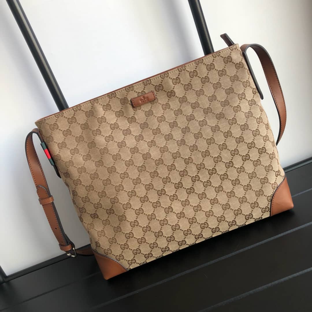 Gucci GG Canvas Shoulder Bag Replica Brown 308930 - DEEPREPS