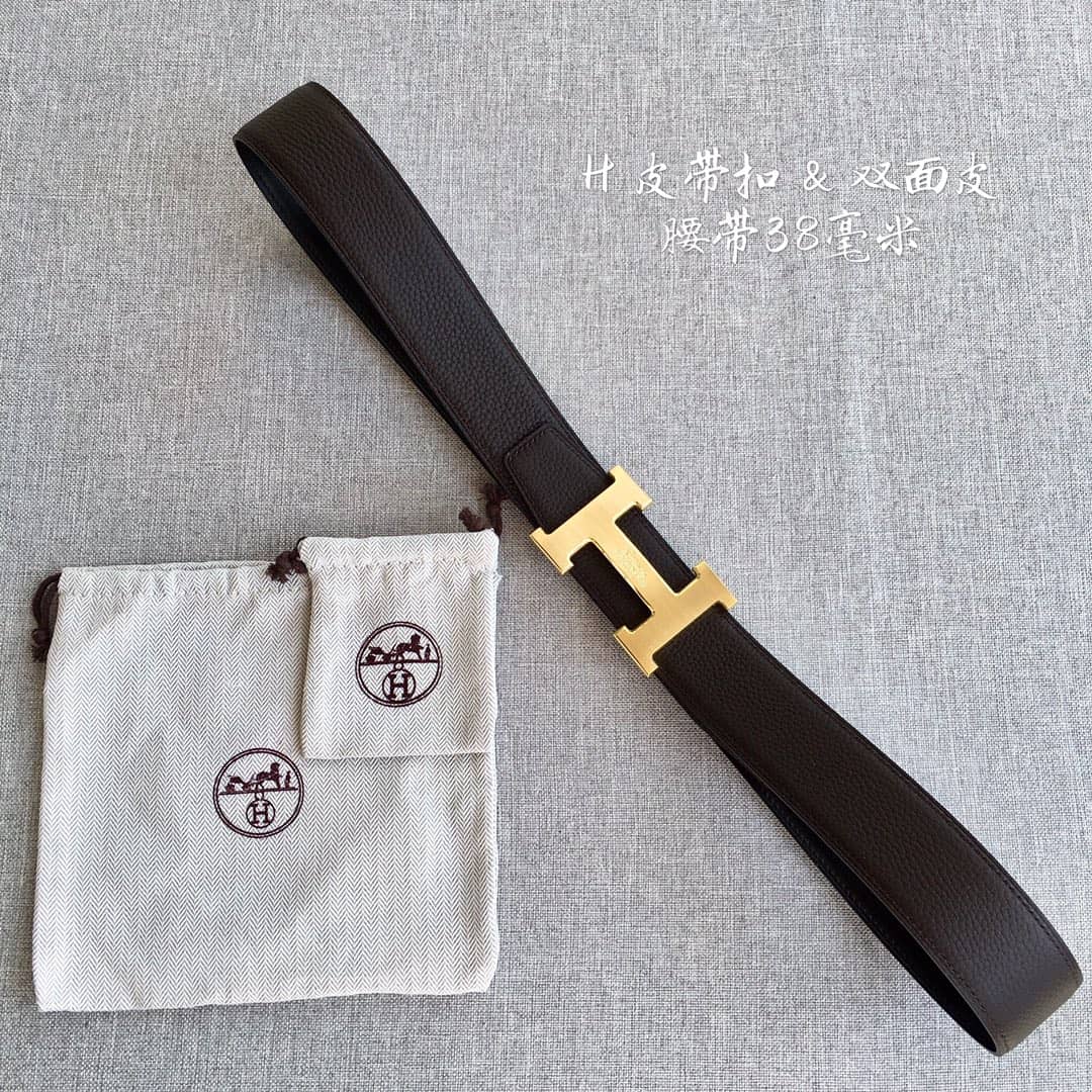 7 Star Hermes Leather Belt 38mm - DEEPREPS