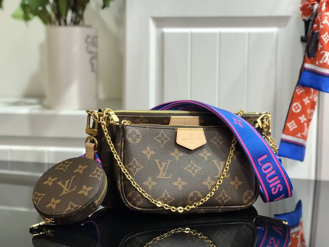 Louis Vuitton Monogram Canvas Multi Pochette Replica Blue M44823 - DEEPREPS