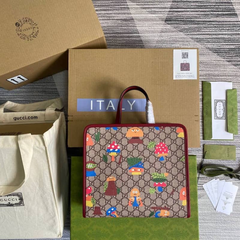 Gucci GG Supreme Kids Girl Tote Replica Red 605614 - DEEPREPS