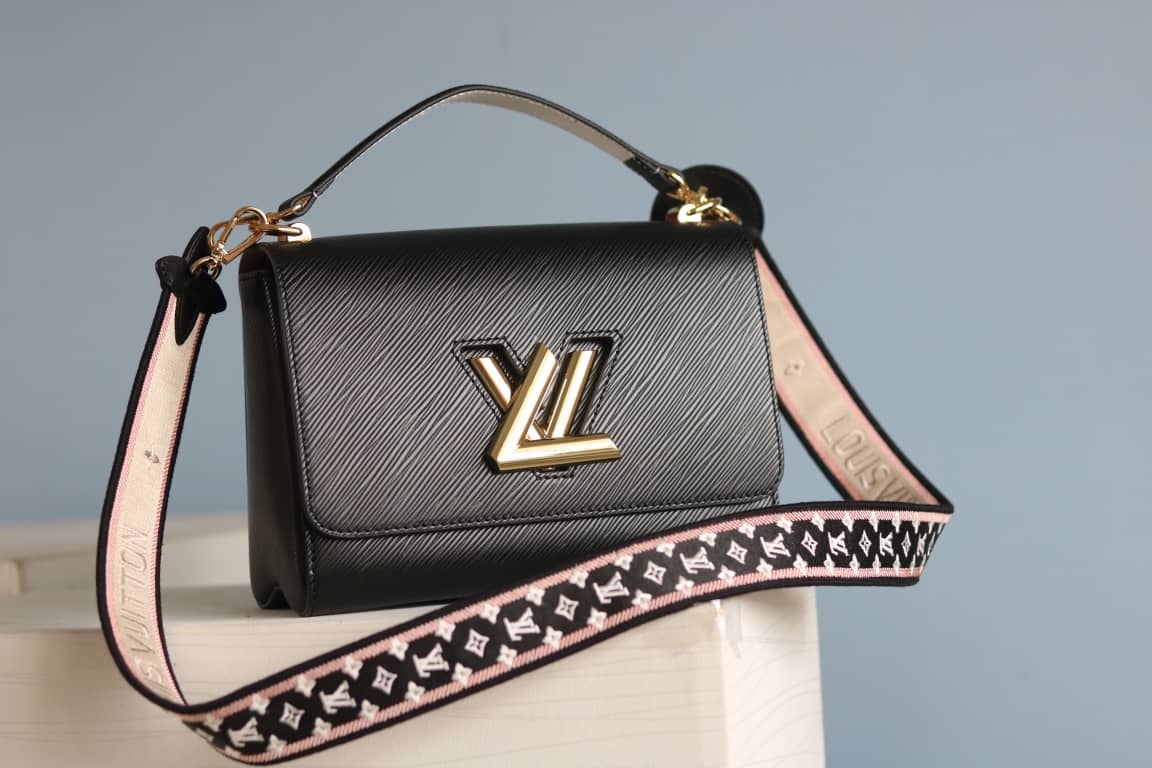 Louis Vuitton Textured Epi Leather Twist Series Bag Black - DEEPREPS