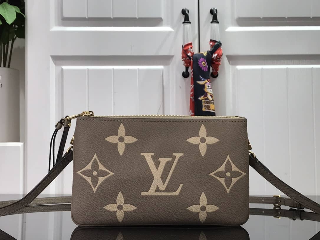 Louis Vuitton Double Zip Monogram Empreinte Leather Replica Pochette M80084 - DEEPREPS