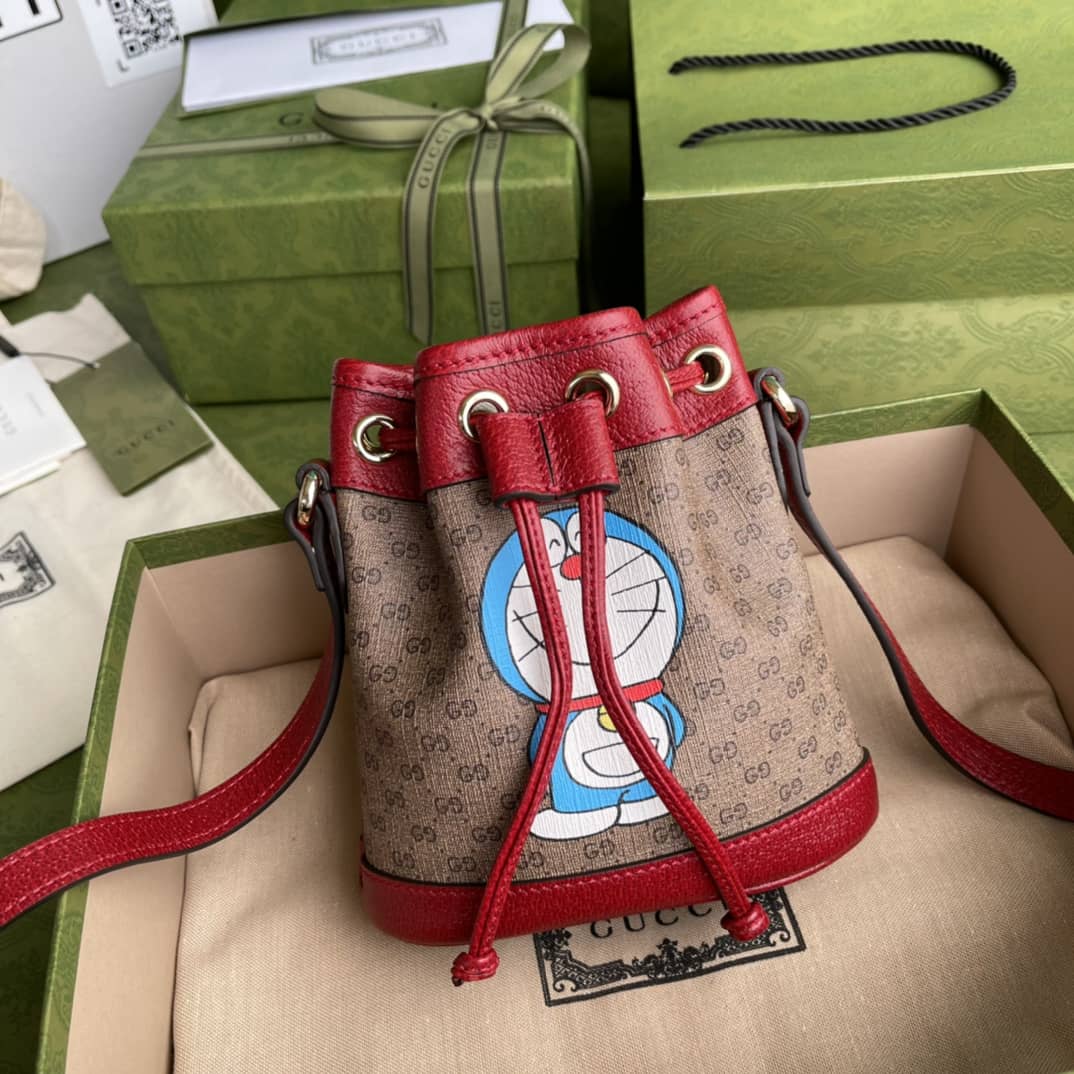 Gucci Doraemon X Gucci Mini Bucket Bag Replica 647801 - DEEPREPS